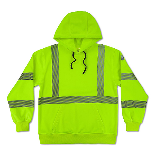 ergodyne GloWear 8304W Class 3 Women's Performance Hi-Vis Hooded Sweatshirt, Medium, Lime (23113)