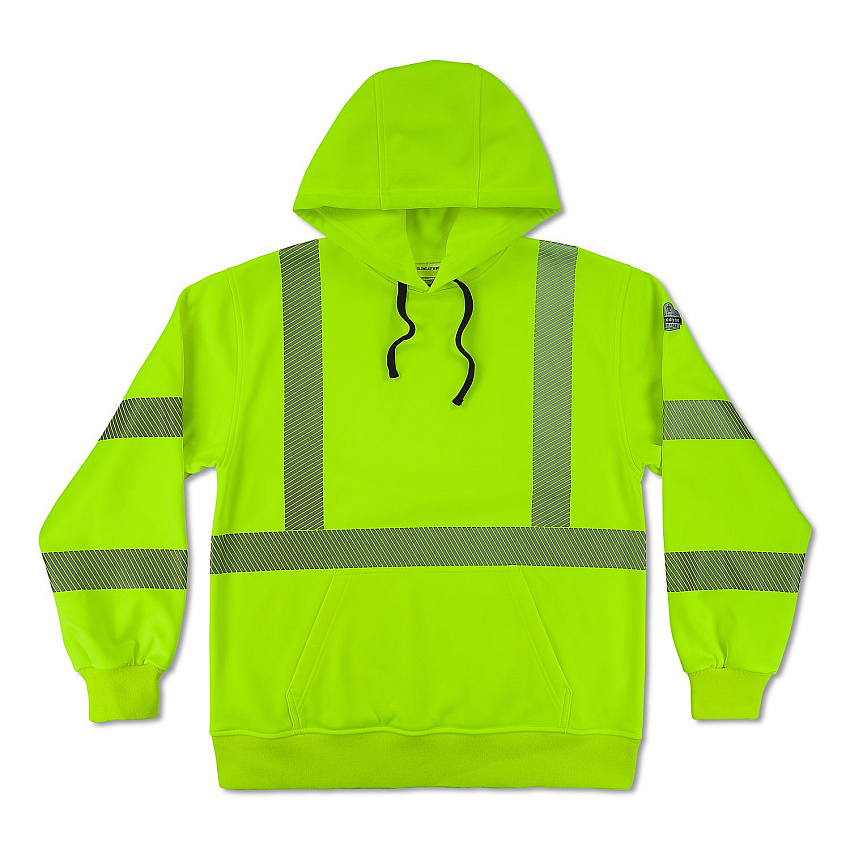 ergodyne GloWear 8304W Class 3 Women's Performance Hi-Vis Hooded Sweatshirt, Medium, Lime (23113)