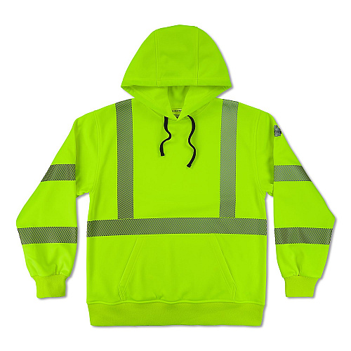 ergodyne GloWear 8304W Class 3 Women's Performance Hi-Vis Hooded Sweatshirt, X-Large, Lime (23115)