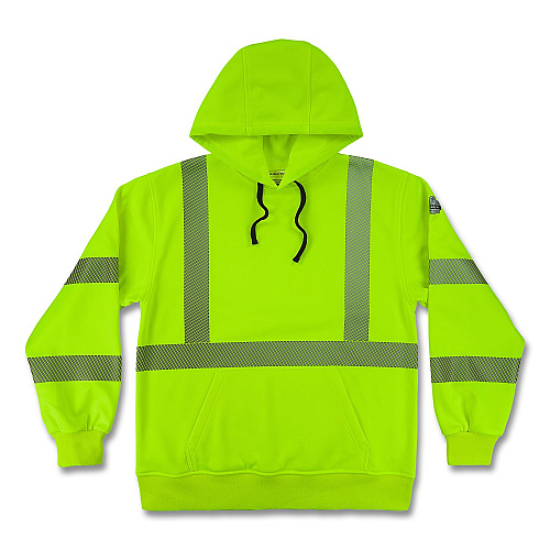 ergodyne GloWear 8304W Class 3 Women's Performance Hi-Vis Hooded Sweatshirt, 2X-Large, Lime (23116)