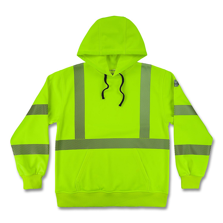 ergodyne GloWear 8304W Class 3 Women's Performance Hi-Vis Hooded Sweatshirt, 2X-Large, Lime (23116)