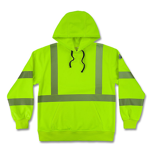 ergodyne GloWear 8304W Class 3 Women's Performance Hi-Vis Hooded Sweatshirt, 3X-Large, Lime (23117)