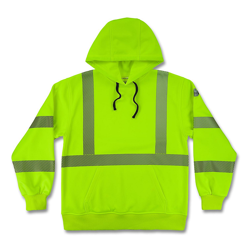 ergodyne GloWear 8304W Class 3 Women's Performance Hi-Vis Hooded Sweatshirt, 3X-Large, Lime (23117)