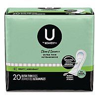 U by Kotex Security Ultra Thin Feminine Pads, Heavy Absorbency, 20/Pack, 8 Packs/Carton (53088CT)