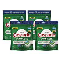 Cascade Complete ActionPacs, Fresh Scent, 17.6 oz Bag, 33 Pacs/Bag, 4 Bags/Carton (21697)