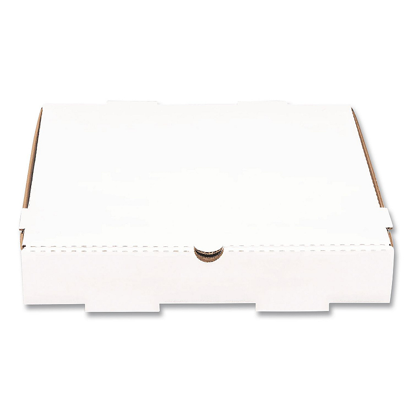 Karat Corrugated Pizza Boxes, 12 x 12 x 1.97, White/Brown, 50/Carton (FPPBF12W)