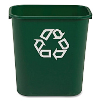 Rubbermaid Commercial Deskside Recycling Container, 28 qt Resin, Green (FG295606GRN)