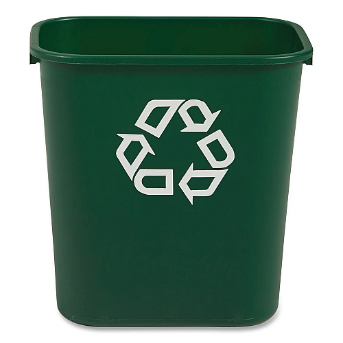 Rubbermaid Commercial Deskside Recycling Container, 28 qt Resin, Green (FG295606GRN)