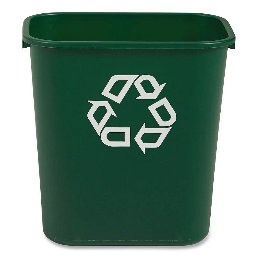 Rubbermaid Commercial Deskside Recycling Container, 28 qt Resin, Green (FG295606GRN)