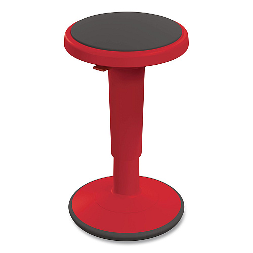 MooreCo Hierarchy Grow Stool, Tall, Backless, Supports Up to 250 lbs, 17" to 24" Seat Height, Red Seat, Red Base (50970RED)