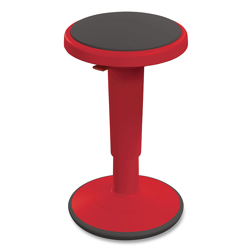MooreCo Hierarchy Grow Stool, Tall, Backless, Supports Up to 250 lbs, 17" to 24" Seat Height, Red Seat, Red Base (50970RED)