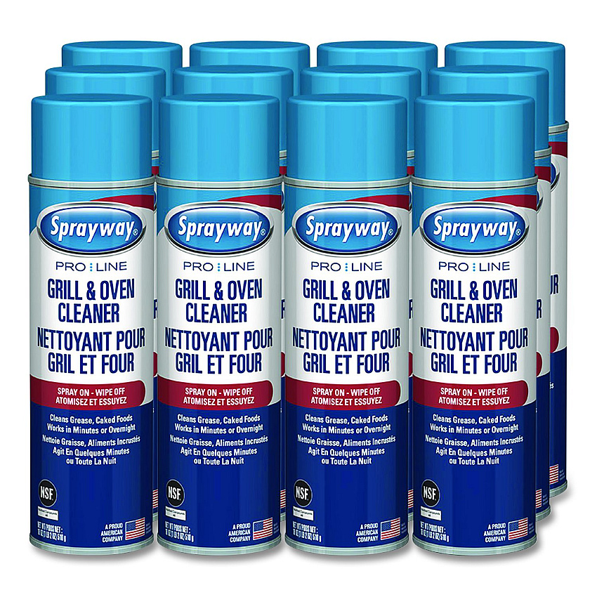 Sprayway PRO LINE Grill and Oven Cleaner, 18 oz Aerosol Spray, 12/Carton (SPRA58537)