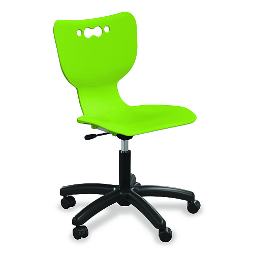 MooreCo Hierarchy Five-Star Chair, Supports Up to 250 lbs, 21.68" Seat Height, Green Seat, Green Back, Black Base (53511GRN)