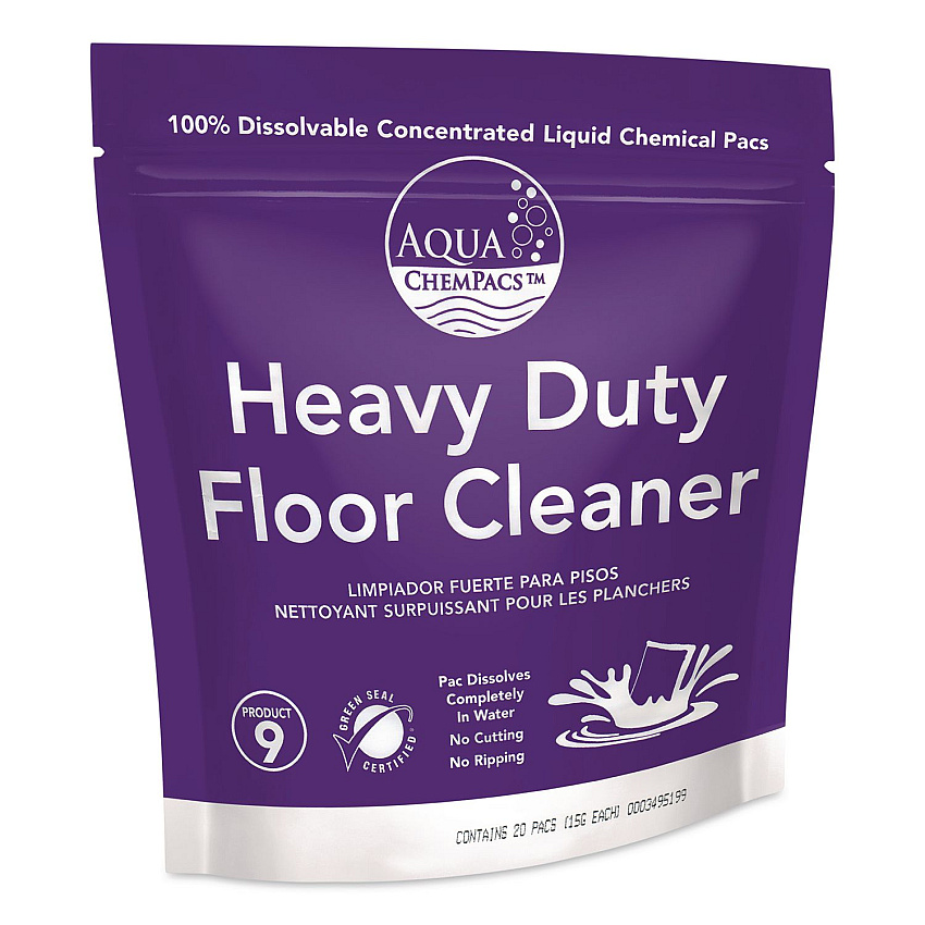 Diversey Aqua ChemPacs Heavy Duty Floor Cleaner, Lavender Scent, 20 ChemPacs/Pack (9320901)