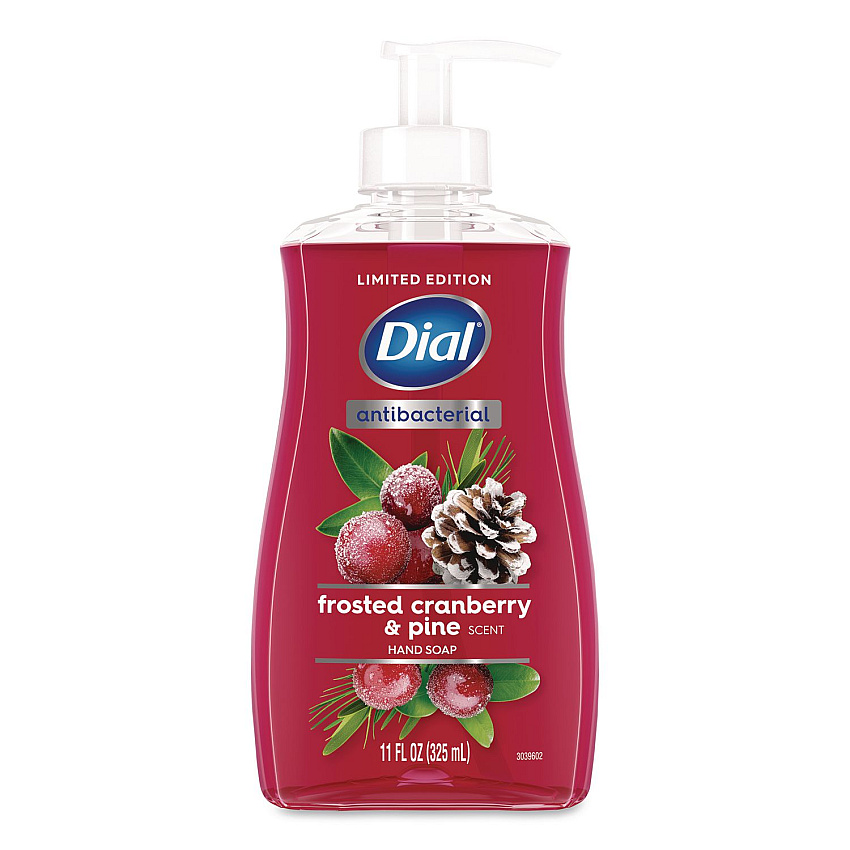 Dial Antibacterial Liquid Hand Soap, Limited Edition, Frosted Cranberry and Pine Scent, 11 oz Pump Bottle (1700035953)