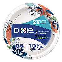 Dixie Paper Plates with Soak-Proof Shield, 10" dia, Multicolor, 86/Pack (15740)