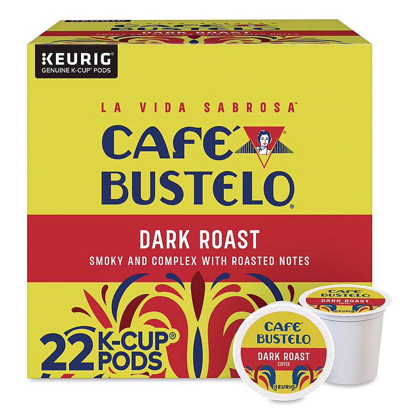 Cafe Bustelo Dark Roast Coffee K-Cup, 22/Box (5000389574)