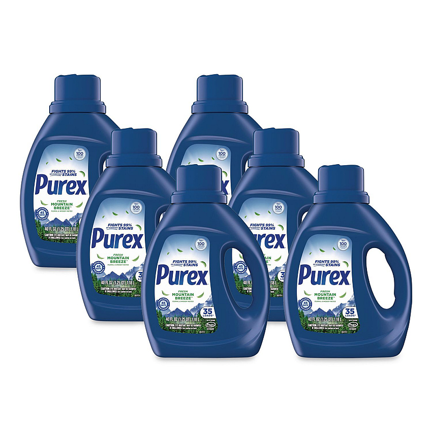 Purex Mountain Breeze Liquid Laundry Detergent, 35 Loads, 40 oz Bottle, 6/Carton (05598CT)
