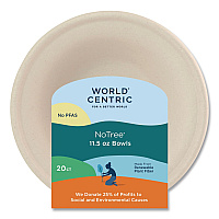 World Centric Fiber Bowls, 20 oz, 6 x 6 x 1.7, Natural, 20/Pack (BORTSCU11)
