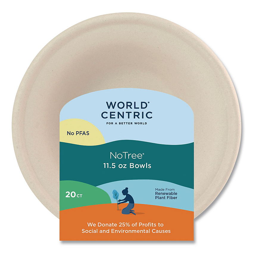 World Centric Fiber Bowls, 20 oz, 6 x 6 x 1.7, Natural, 20/Pack (BORTSCU11)