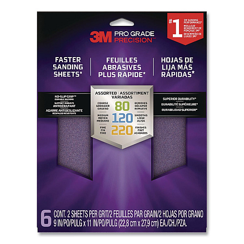 3M Pro Grade Precision Sanding Sheet, 6/Pack (SHRASSTPGP6T)