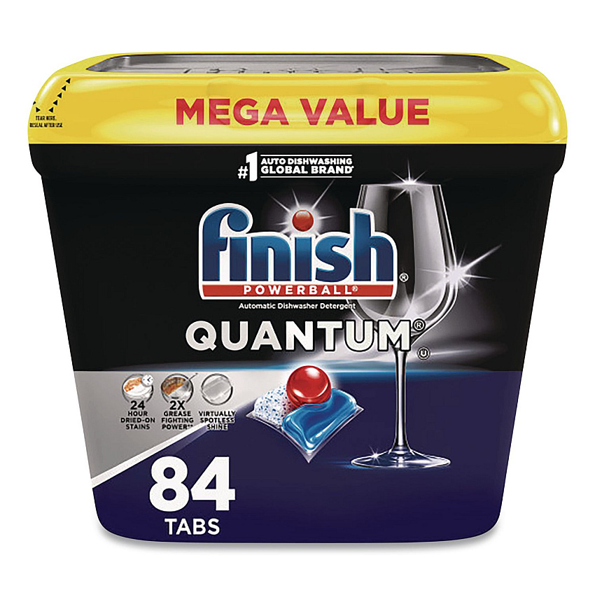 FINISH Powerball Quantum Dishwasher Tabs, Fresh Scent, Tub, 84 Tabs (5170099889)