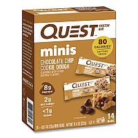 Quest Protein Bar Minis, Chocolate Chip Cookie Dough, 0.81 oz Bar, 14/Box (QUN01270)