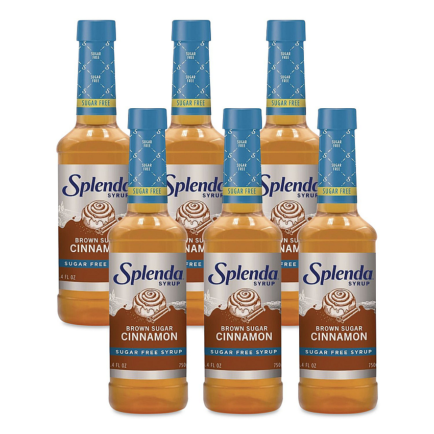 Splenda Sugar-Free Coffee Syrup, Brown Sugar Cinnamon, 25.4 oz Bottle, 6/Carton (HFP00696)