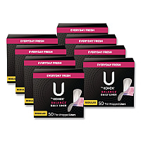 Kotex Balance Daily Wrapped Panty Liners, Light Absorbency, 50/Pack, 8 Packs/Carton (42489)
