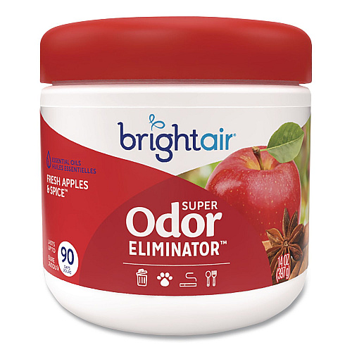 Bright Air Super Odor Eliminator, Fresh Apples and Spice, 14 oz Jar (900194)