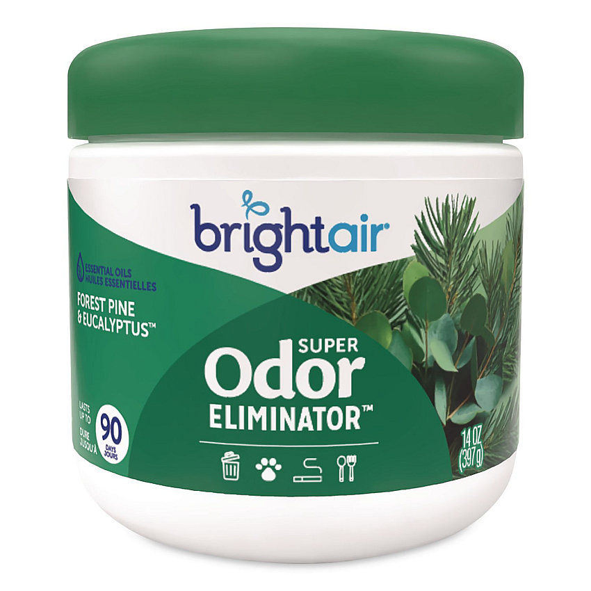 Bright Air Super Odor Eliminator, Forest Pine and Eucalyptus, 14 oz Jar (901277)