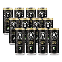 Death Wish Coffee Vanilla Latte Cold Brew Coffee, 11 oz Can, 12/Carton (EWC34373)