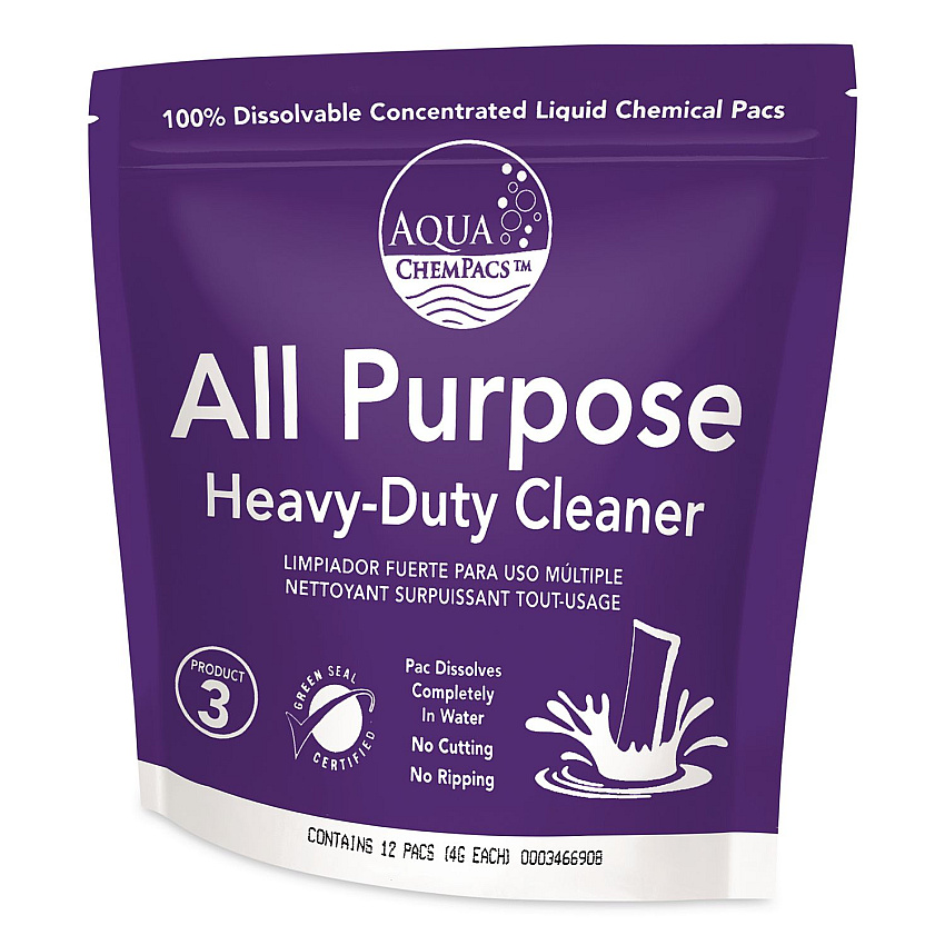 Diversey Aqua ChemPacs All Purpose Heavy Duty Cleaner, Lavender Scent, 20 ChemPacs/Bag (9320955EA)