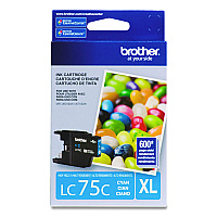 Brother LC75CS Innobella High-Yield Ink, 600 Page-Yield, Cyan