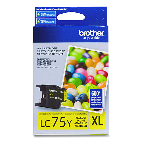 Brother LC75YS Innobella High-Yield Ink, 600 Page-Yield, Yellow