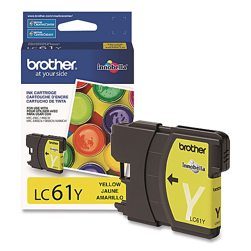 Brother LC61YS Innobella Ink, 325 Page-Yield, Yellow