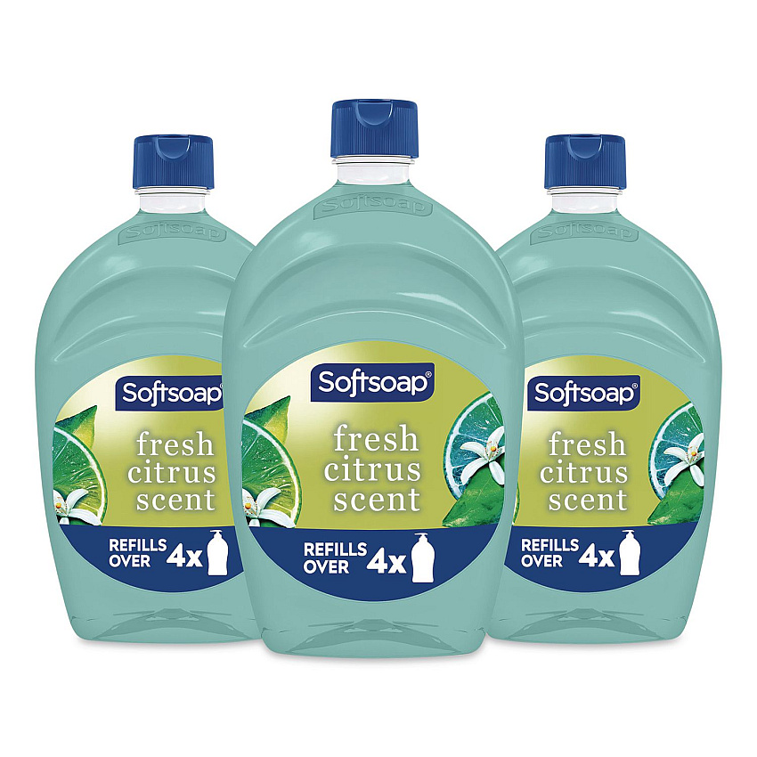 Softsoap Antibacterial Liquid Hand Soap Refill, Fresh Scent, 50 oz, Green, 3/Carton (61048193)