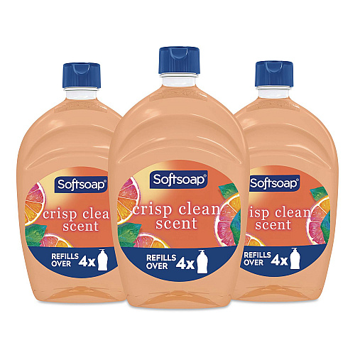 Softsoap Antibacterial Liquid Hand Soap Refill, Fresh Scent, 50 oz, Orange, 3/Carton (61048277)