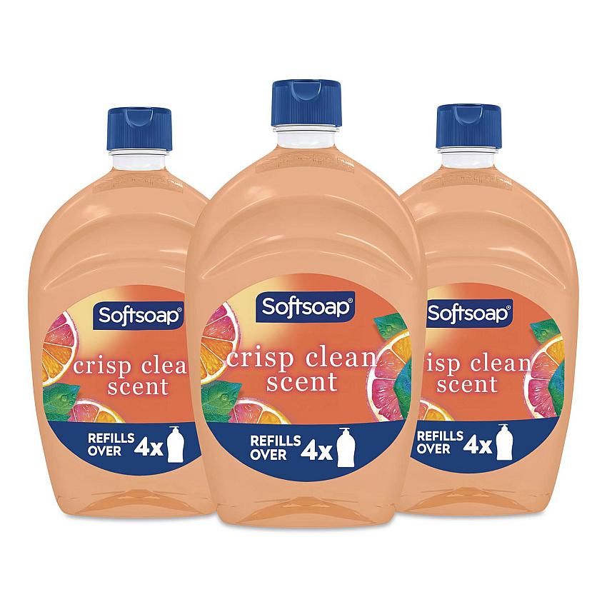 Softsoap Antibacterial Liquid Hand Soap Refill, Fresh Scent, 50 oz, Orange, 3/Carton (61048277)