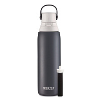 Brita Stainless Steel Filtered Water Bottle. 20 oz, Carbon (36447)