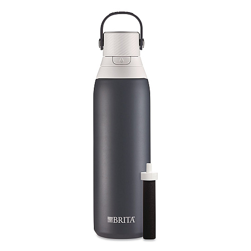 Brita Stainless Steel Filtered Water Bottle. 20 oz, Carbon (36447)