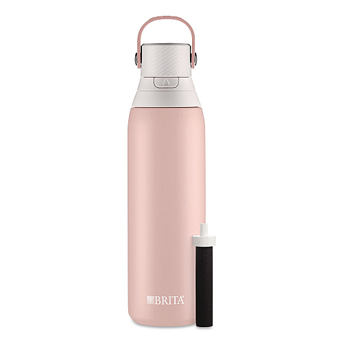 Brita Stainless Steel Filtered Water Bottle, 20 oz, Rose (36452)