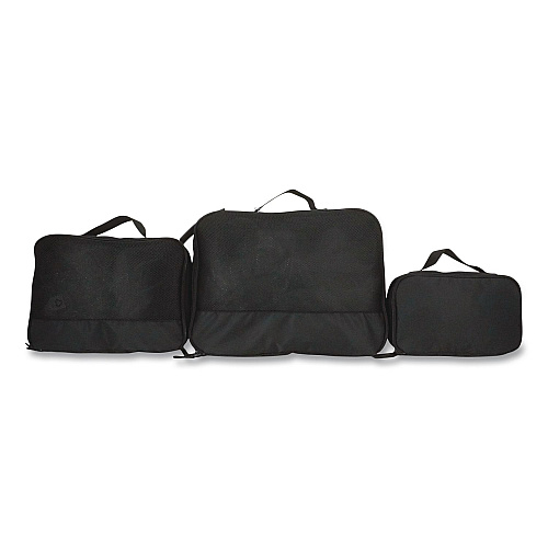 Bioworld Four-Piece Packing Cube Set, Assorted Sizes, Black (PAA8448PLBPP)