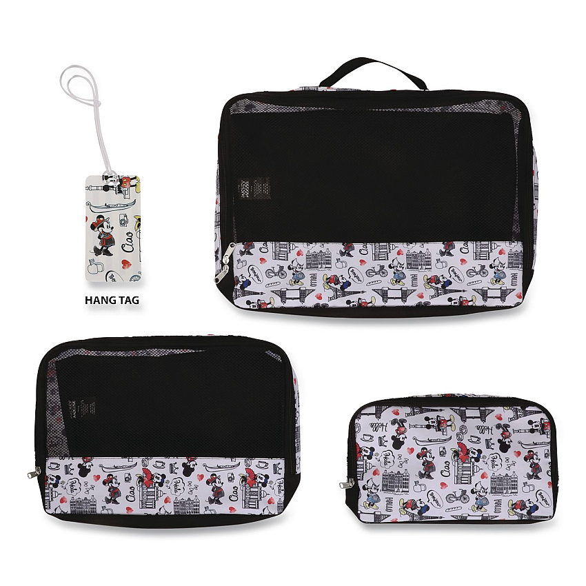 Bioworld Minie and Mickey Mouse Four-Piece Packing Cube Set, Assorted Sizes (PAY2JS2DSYPP)