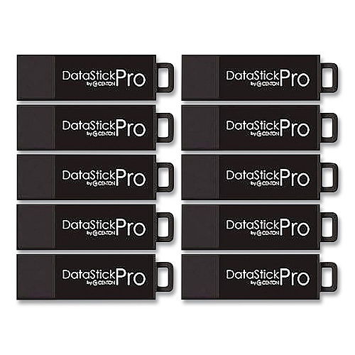 Centon DataStick Pro USB 3.2 Type A Flash Drive, 256 GB, Black, 10/Pack (C1U3P6256G10)