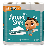 Angel Soft Mega Toilet Paper, Septic Safe, 2-Ply, White, 320 Sheets/Roll, 24 Rolls/Pack (794085)