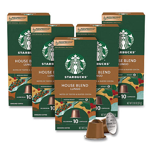 Starbucks By NESPRESSO House Blend Original Pods, 10/Pack, 5 Packs/Box, 50/Box (109047)