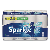 Sparkle Tear-A-Square Double Roll Paper Towels, 2-ply, 110 Sheets/Roll, 12 Rolls/Pack (22361507)