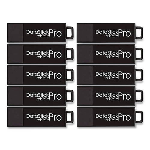 Centon DataStick Pro USB 3.2 Type A Flash Drive, 8 GB, Black, 10/Pack (C1U3P68G10B)