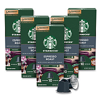 Starbucks By NESPRESSO Espresso Roast Original Pod, 10/Pack, 5 Packs/Box (109053)